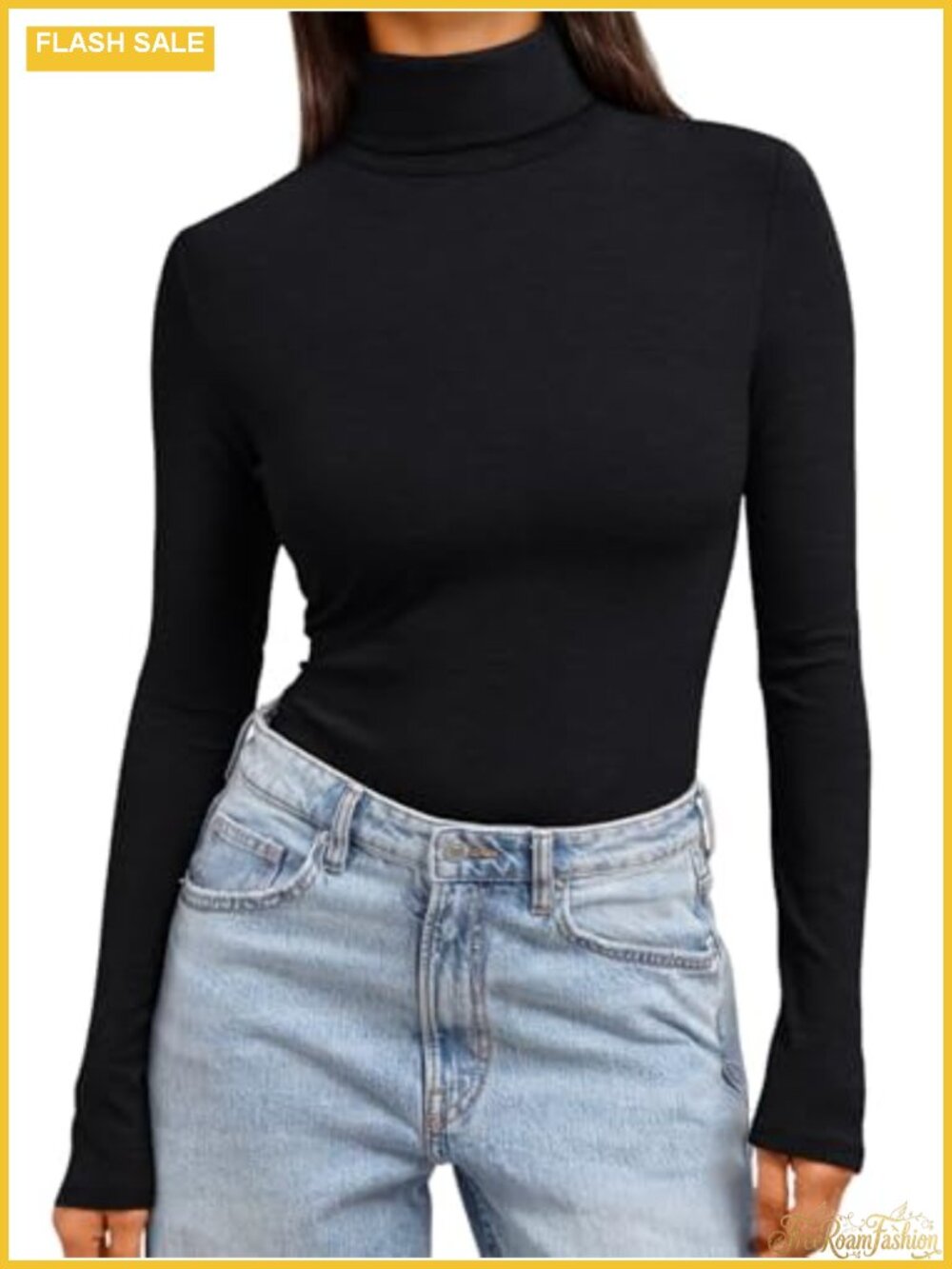 Womens Turtleneck T-Shirt Rayon Spandex Slim Fit Long Sleeve Winter Base Layer